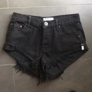 One Teaspoon Black Jean Shorts